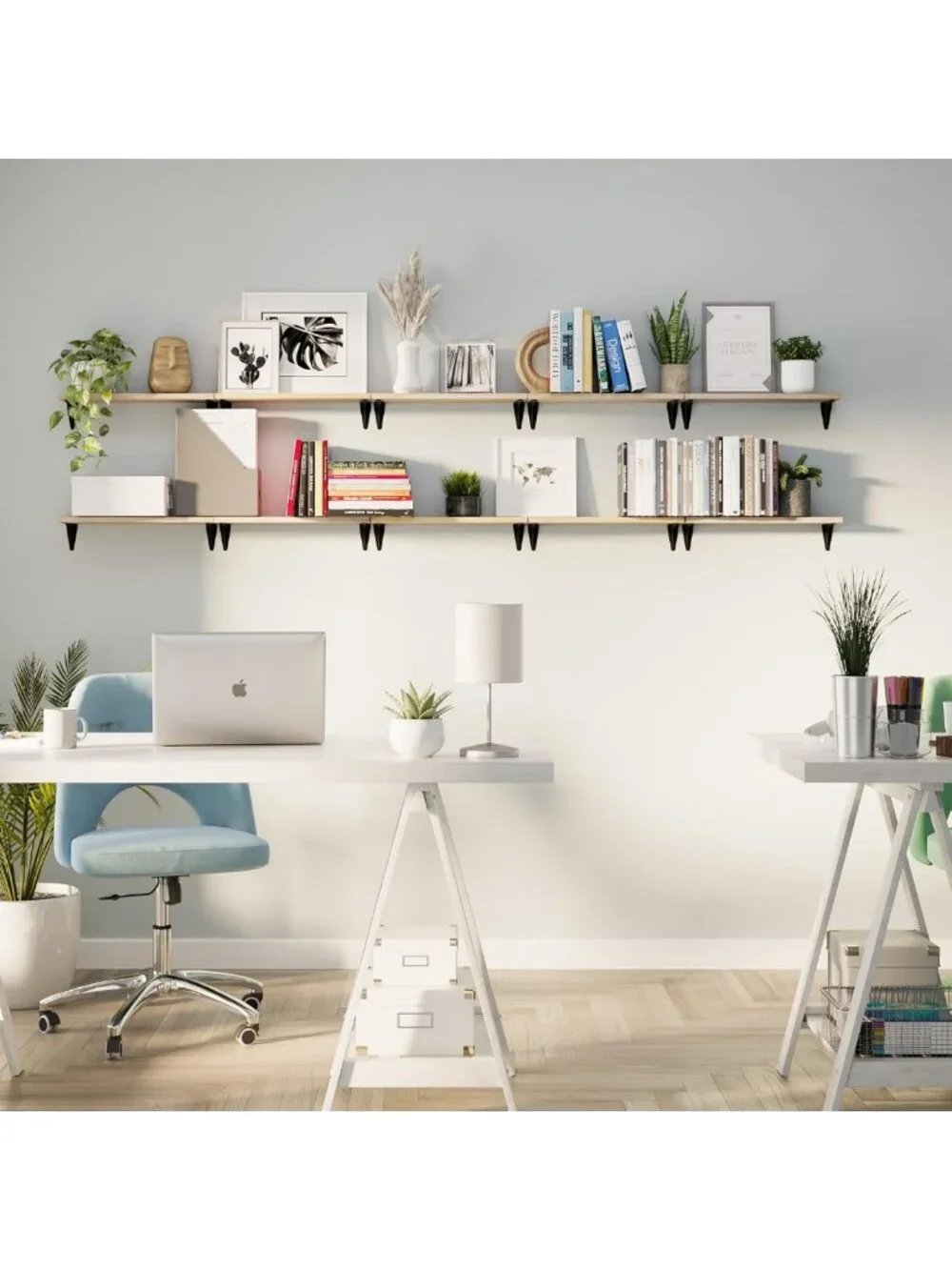 Set of 10 Floating Wall Shelves for Home Decor, Kitchen & Office Organization